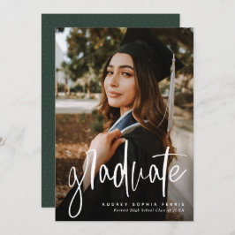 Trendig student lodrät grönt studenten inbjudan