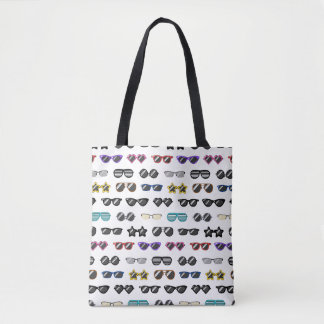 Trendig Sunglass Mönster Tote Bag - Fashionable Tygkasse