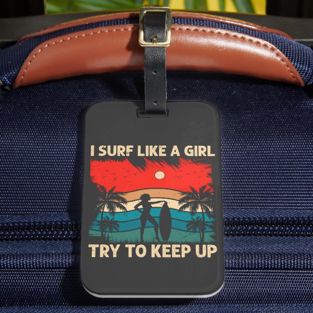 Trendig Surfing Vibes I Surfa som en flicka Bagagebricka (Framsida Insitu 2)