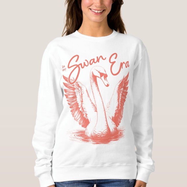 Trendig Svan ERA-korallskrift T Shirt (Framsida)