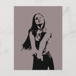 Trendig svart dansande flicka siluett vykort