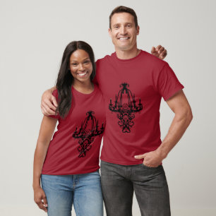 Trendig svart elegant ljuskrona t-shirt