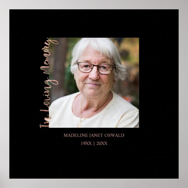 Trendig svart minimalistisk anpassad fotominne poster (Framsidan)