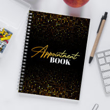Trendig svart och guld hårstylistbokningbok