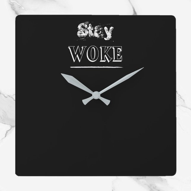 Trendig, svart och vit, håll krympt fyrkantig klocka (Bookmark my store!
https://www.zazzle.com/store/capricepetit)