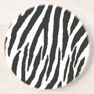 Trendig, svart och vit Zebra mönstrad Underlägg Sandsten