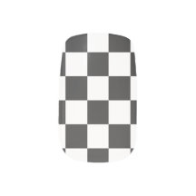 Trendig svart och vitt nagel