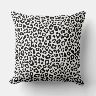 Trendig svart-vit leopardaccent kastkudde kudde