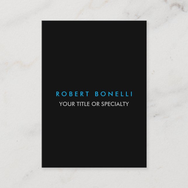 Trendig svart, vit, minimalistisk, vit visitkort (Framsida)