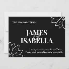 Trendig svart & vit platt tackkort tack kort