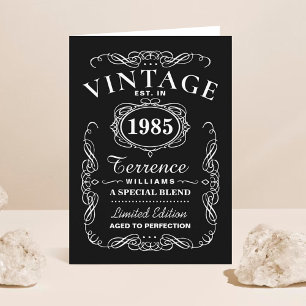 Trendig svart-vit typografi födelsedag kort