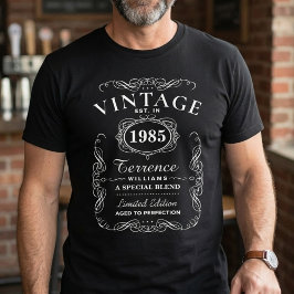 Trendig svart-vit typografi födelsedag t shirt