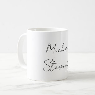 Trendig Svartvit handskriven minimalist Kaffemugg