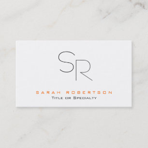 Trendig Svartvit monogram Plain Visitkort