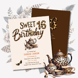 Trendig Sweet 16 Leopard Print Tea Party