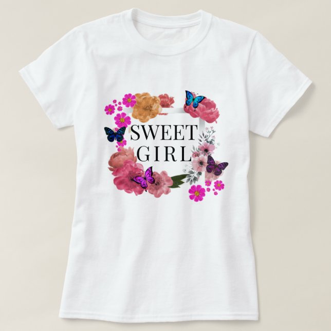 Trendig Sweet Girl T-Shirt (Design framsida)