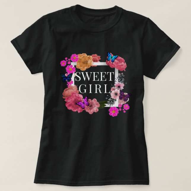 Trendig Sweet Girl T-Shirt (Design framsida)