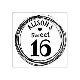 Trendig sweet sixteen personlig frimärke stämpel
