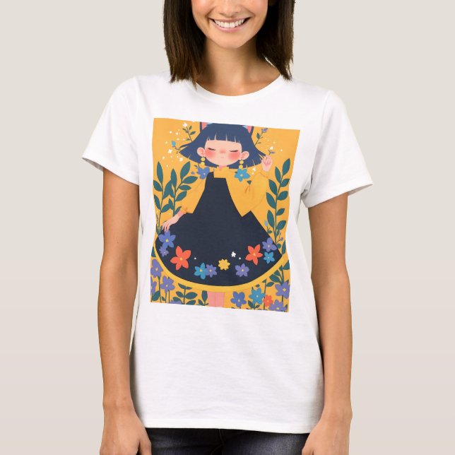 Trendig t-shirt för kvinnor - Liten flicka (Framsida)
