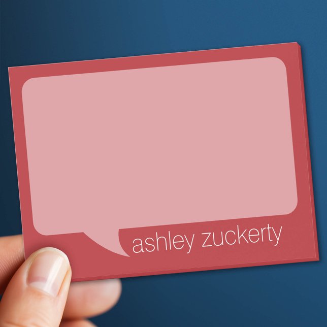 Trendig Talk Bubble med Personlig Namn RED Post-it Block (Custom Post It Note Pad)