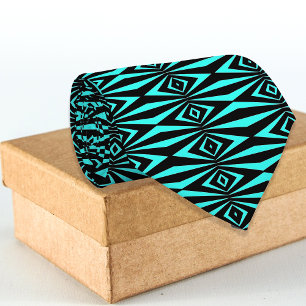 Trendig Teal & Black Op Art Geometric Mönster Slips