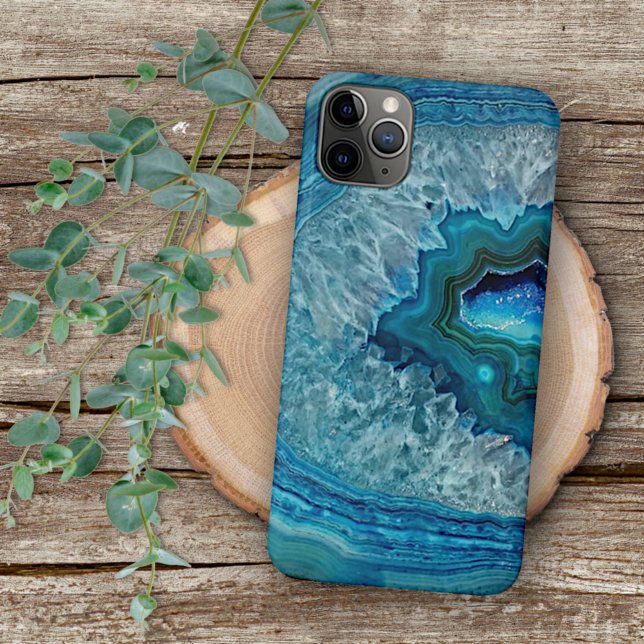 Trendig Teal Blue Aqua Turquise Geode Sten Mönster (Skapare uppladdad)
