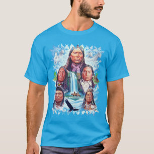 Trendig Teal Blue Berömd Native America Manar T Shirt