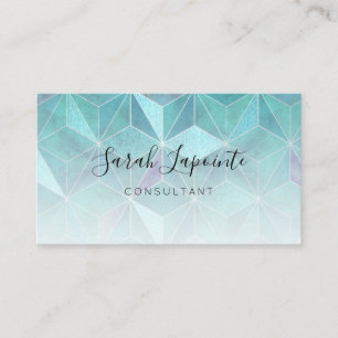 Trendig Teal Marble Gemstone Geometric Design Visitkort