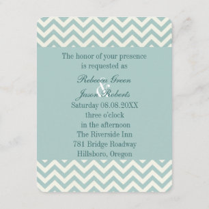 Trendig teal mint-chevron- bröllop inbjudningar