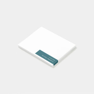 Trendig Teal Modern Minimalist Snyggt Post-it Block