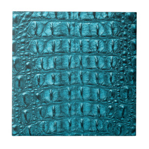 trendig tealturkos aqua blue alligator print kakelplatta