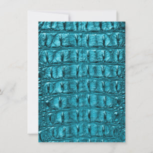 trendig tealturkos aqua blue alligator print tack kort