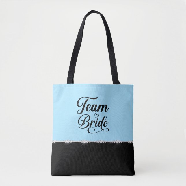 Trendig 'Team Bride' Totebag Tygkasse (Framsida)