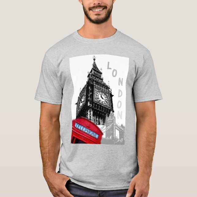 Trendig Template Elegant Modern London Big Ben T Shirt (Framsida)
