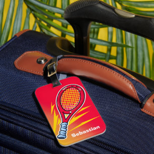 Trendig Tennis-racket med Namn Bagagebricka