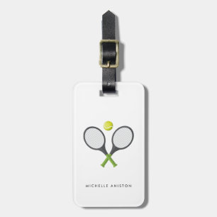 Trendig Tennis Racquet och Boll Personlig Bagagebricka