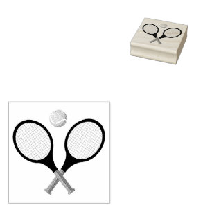 Trendig Tennis Racquet och Boll Stämpel
