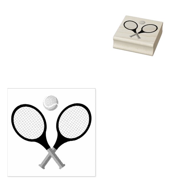 Trendig Tennis Racquet och Boll Stämpel (Stämplad)