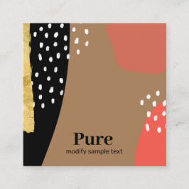 Trendig Terracotta Abstrakt Art Fyrkantigt Visitkort