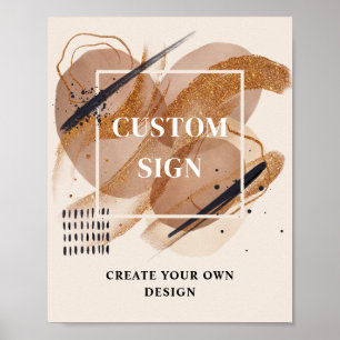 Trendig Terracotta ro guld glitter Anpassningsbar Poster