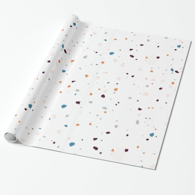Trendig Terrazzo Confetti Mönster Stil Presentpapper (Utrullad)
