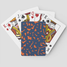 Trendig Terrazzo Konfettimönster - Marinblå och B Casinokort
