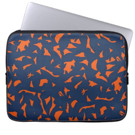 Trendig Terrazzo Konfettimönster - Marinblå och B Laptop Fodral