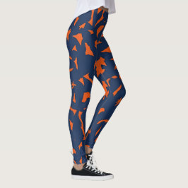 Trendig Terrazzo Konfettimönster - Marinblå och B Leggings