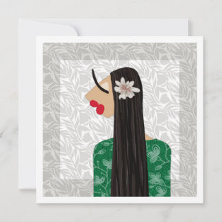 Trendig tjej 1 modeillustration konstkort inbjudningar