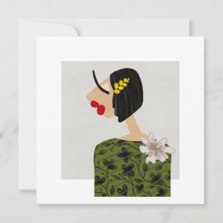 Trendig tjej 2 Glamourös modeteckning Art Card Inbjudningar