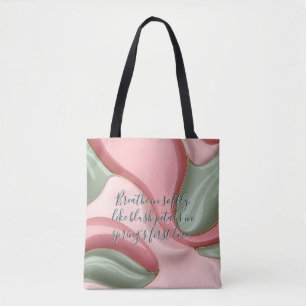 Trendig totebag med abstrakt grafik tygkasse