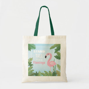 Trendig Totebag - Stå Rak Som En Flamingo Tygkasse