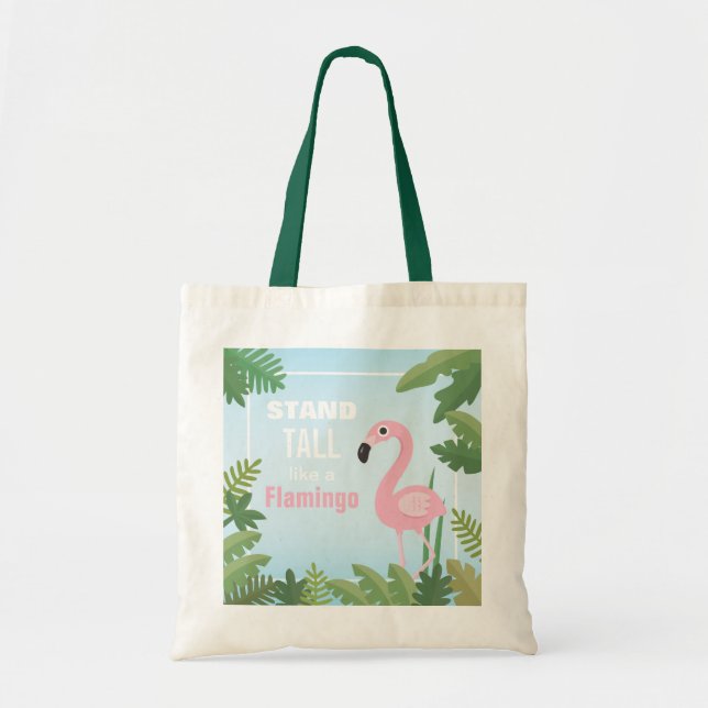 Trendig Totebag - Stå Rak Som En Flamingo Tygkasse (Framsidan)