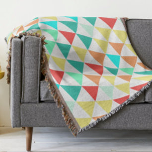 Trendig Triangle Mint Aqua Coral Modern Abstrakt Mysfilt